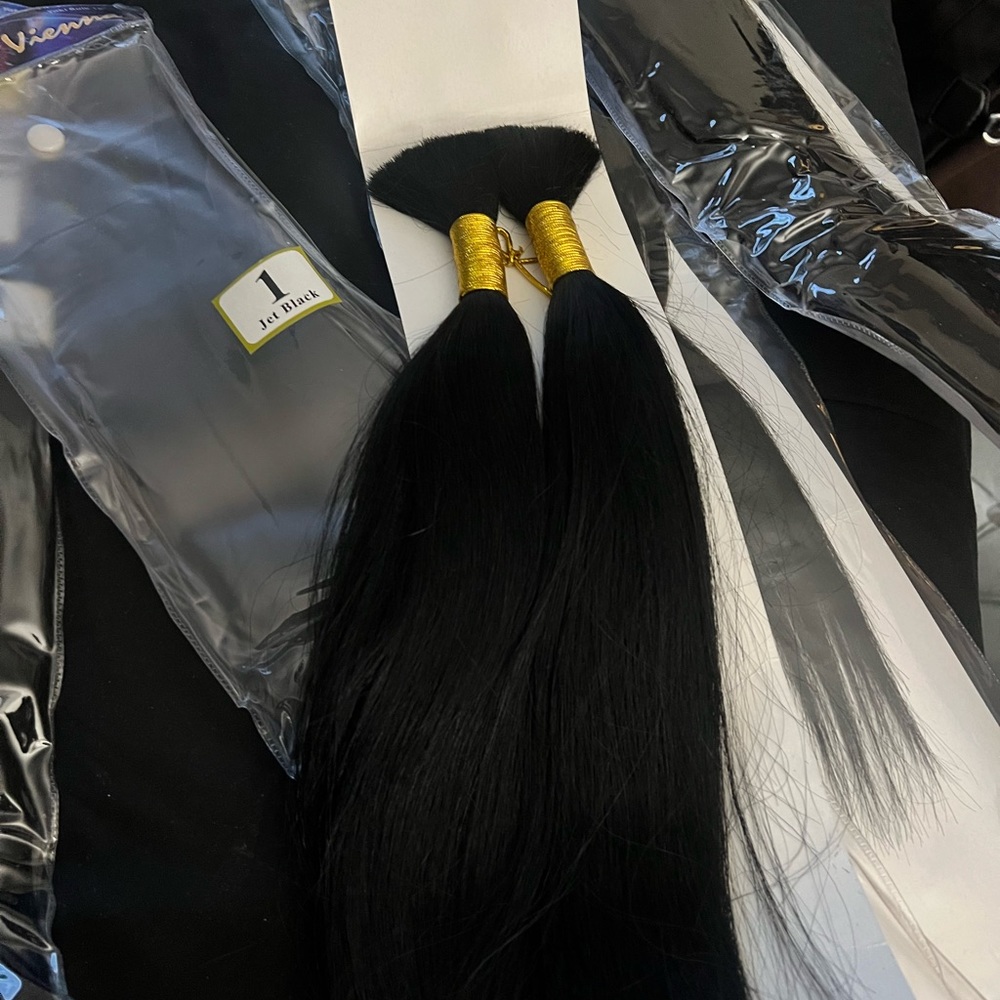 (Vienna collection )Human Braiding Hair Yaki Bulk 18 inch 1 Jet Black